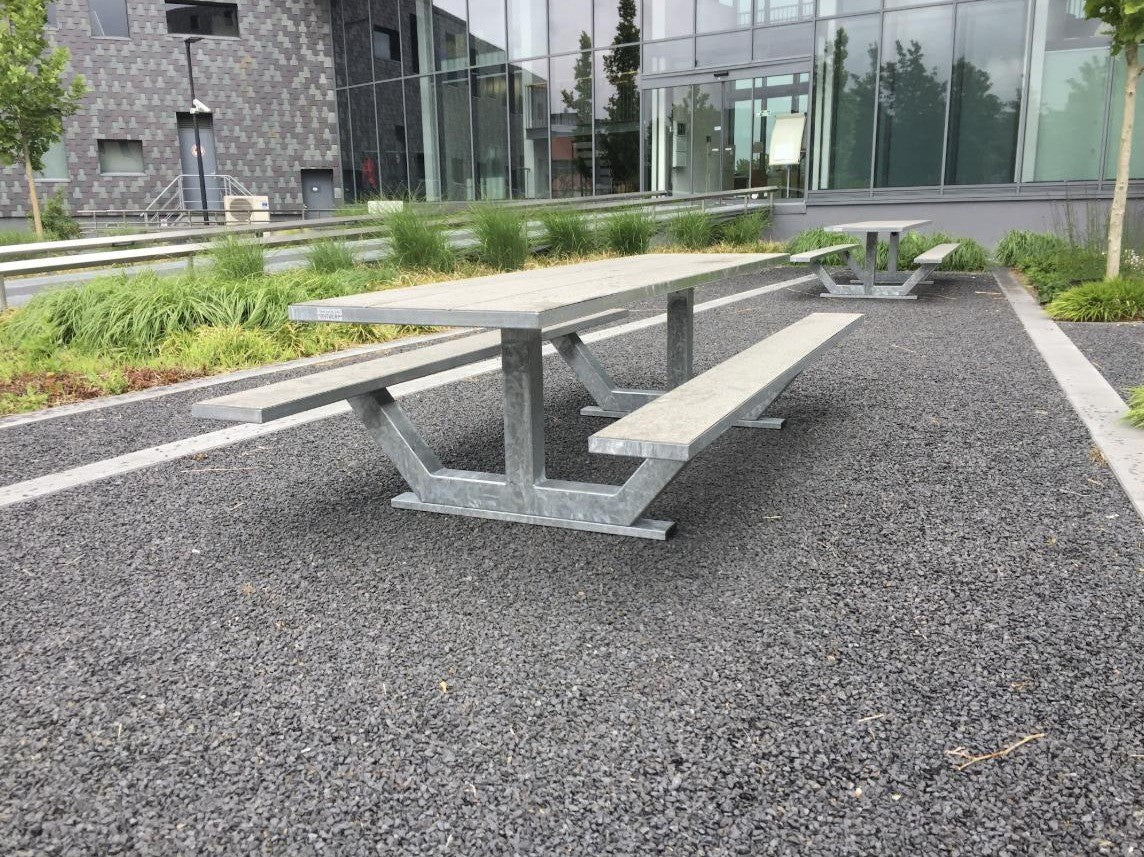 Picknicktafel Anker 3, 300 cm, grijs woodcomposiet, verzinkt
